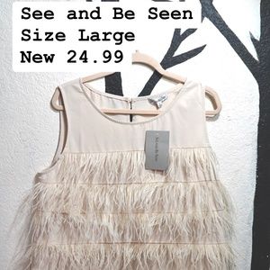 See and be seen Cream top Tank, Size Large